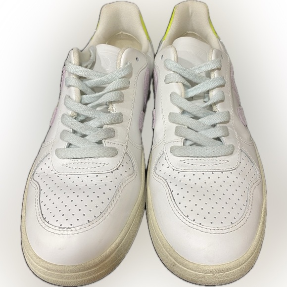 Madewell x Veja™ Leather and Suede V-10 Sneakers in Pastel Neon Colorblock - Picture 5 of 9